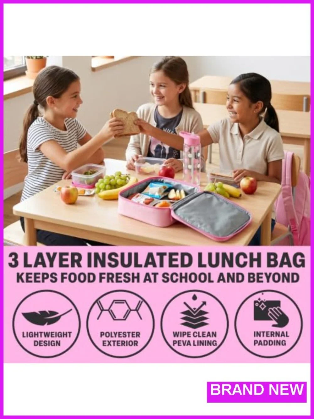 Kids Backpack 4-Piece Set - Lunch Bag Pencil Case Water Bottle School Travel